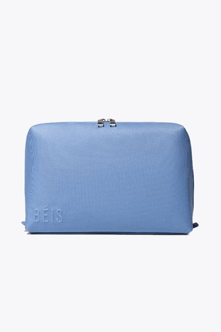 NWT BEIS The Large Cosmetic Pouch in Dusty Blue